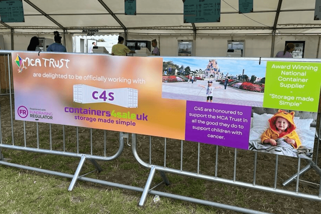 Containers 4 Sale sign at the MCA trust weekend.