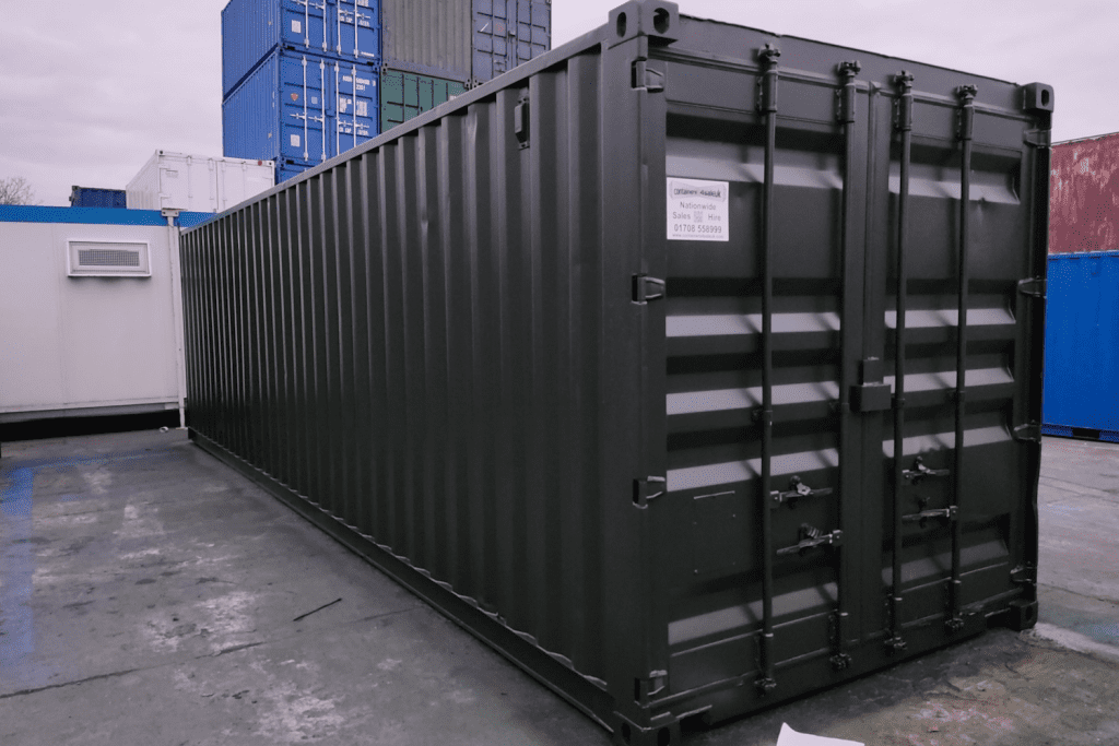 30 foot shipping container in green