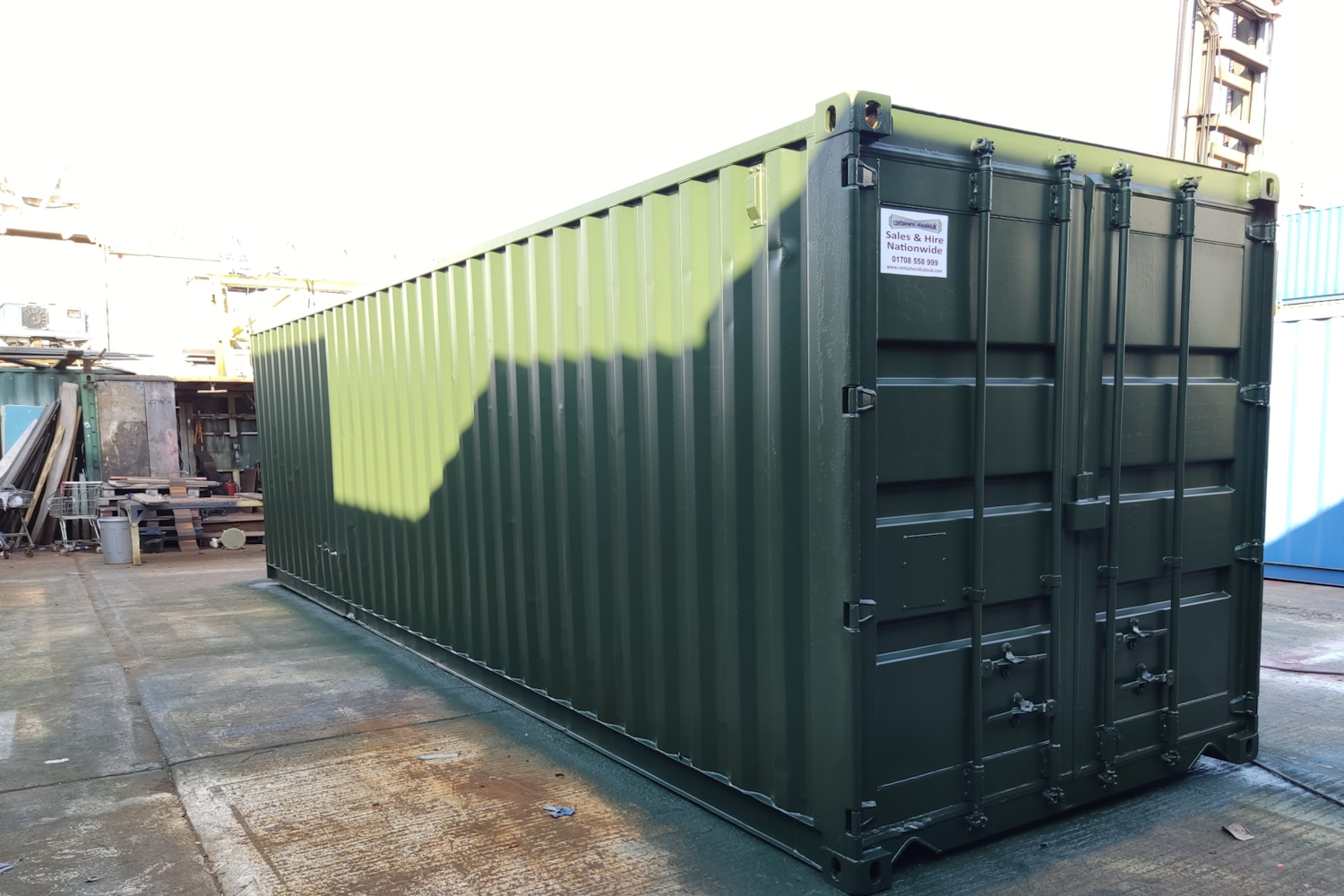 30 foot shipping container in green