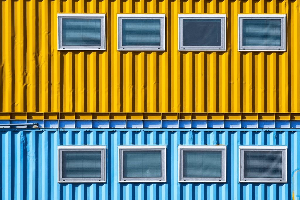 Shipping containers with windows built in.