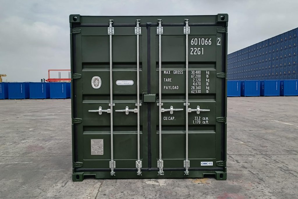 20 foot storage container in green