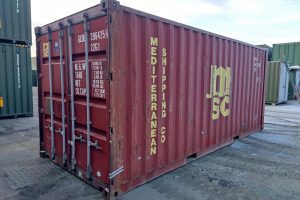 20 foot storage container in red
