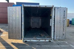 30 foot refrigerated container in white with doors open
