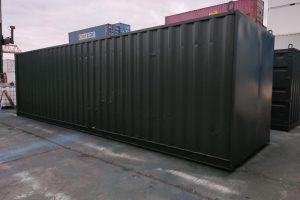 30 foot shipping container in green outside view