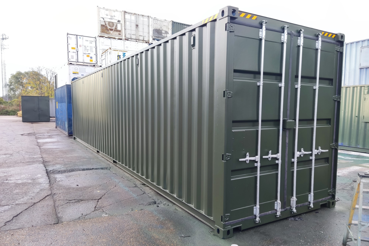 40 foot high cube container one trip in green