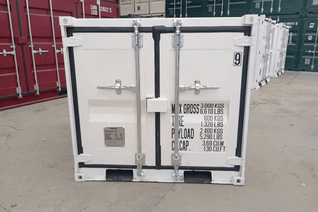 6 foot storage container front view doors closed